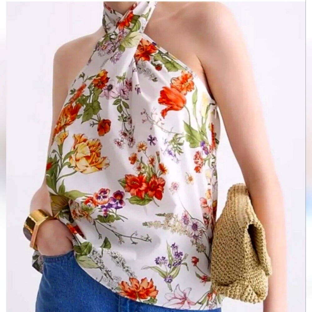 J. Crew  Collection Halter top in Ratti® Tropical Floral